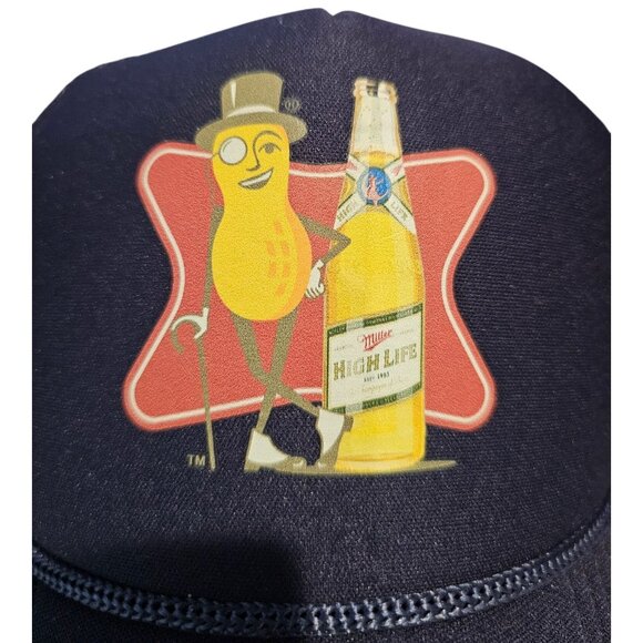 Planters Peanuts x Miller High Life Blue Snapback Mesh Trucker Hat Cap NEW Promo - Picture 7 of 8